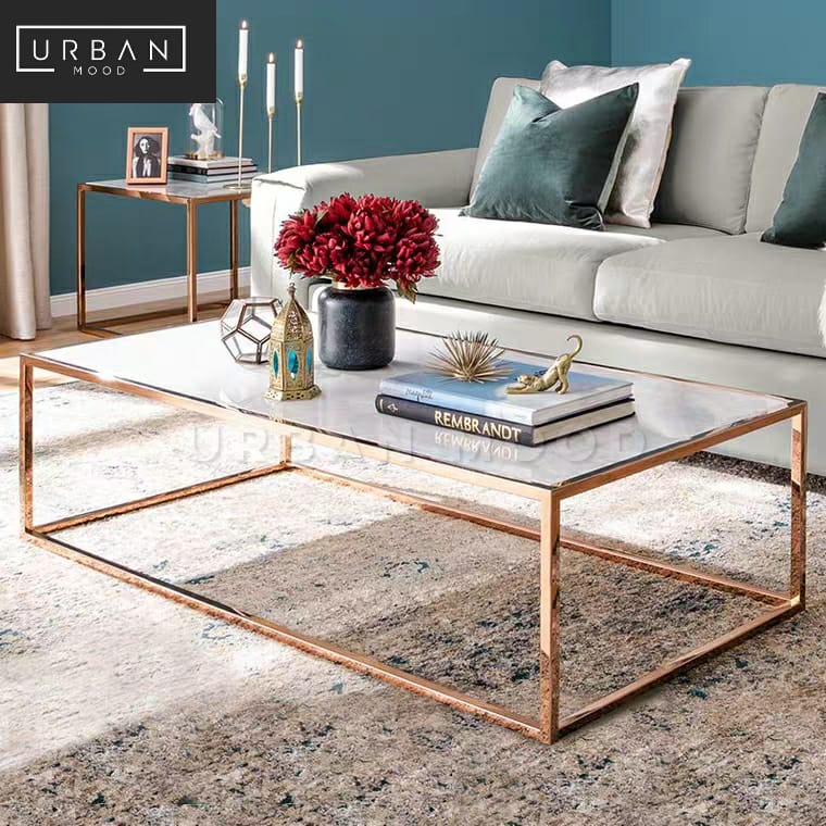 BLANCHE Modern Rose Gold Coffee Table