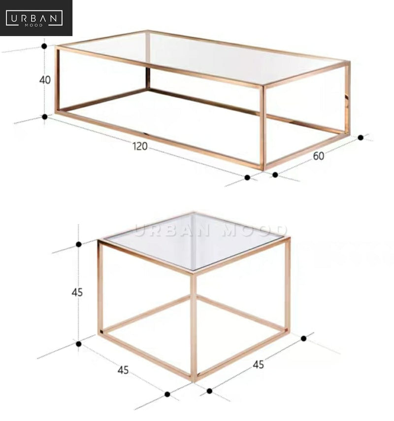 BLANCHE Modern Rose Gold Coffee Table