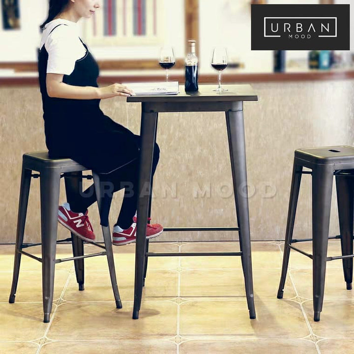 BOWIE Industrial Tolix Bar Table & Stools