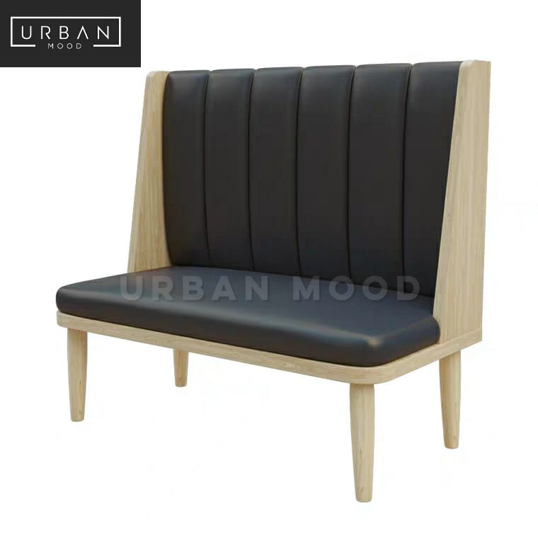 BOYSEN Modern Cafe Faux Leather Dining Bench