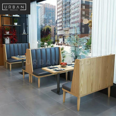 BOYSEN Modern Cafe Faux Leather Dining Bench