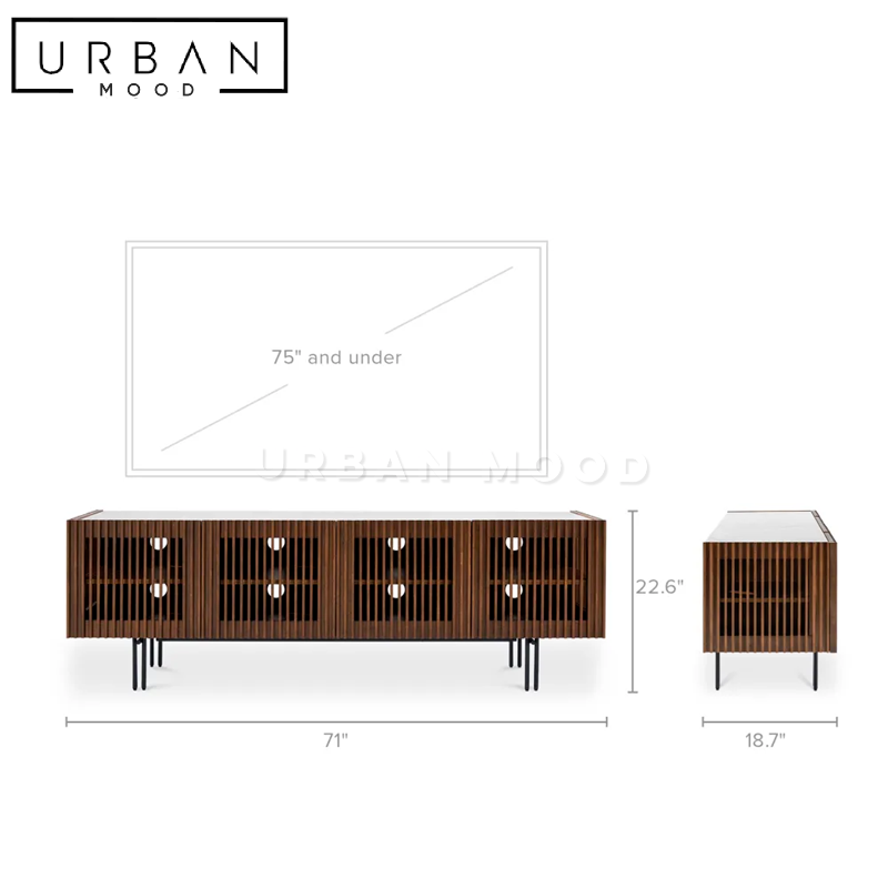 BURNES Rustic Solid Wood TV Console