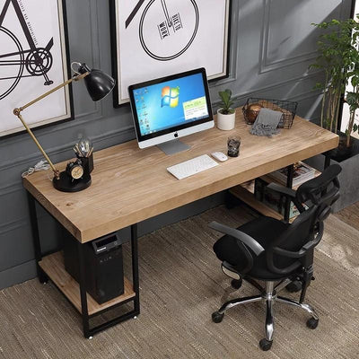 CELENA Modern Industrial Solid Wood Office Table