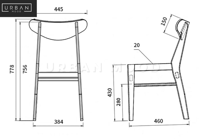 CHAVERS Modern Industrial Dining Table & Chairs