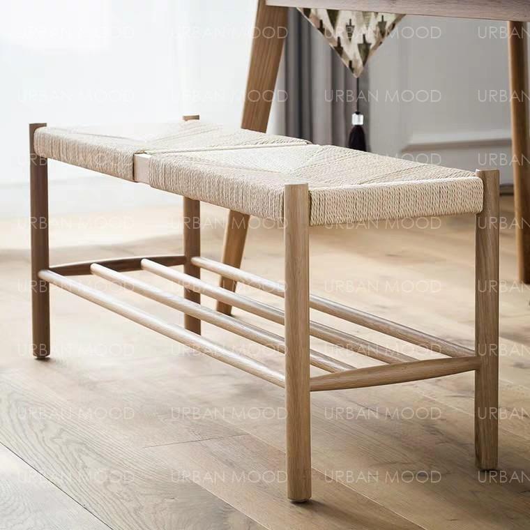 CYRAN Rustic Solid Wood Bench