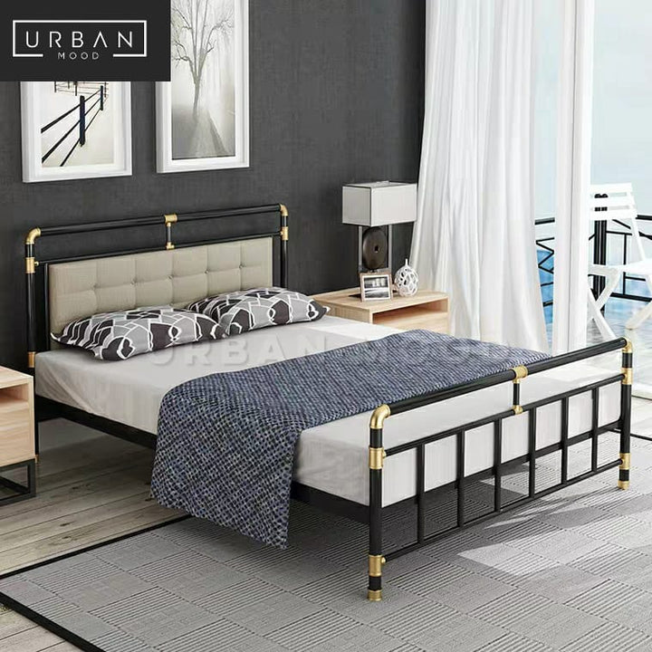 CAVEN Modern Industrial Metal Bedframe