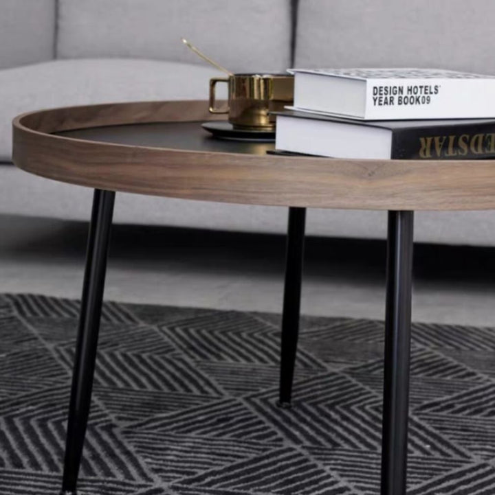 COMO Black Walnut Round Nesting Coffee Tables