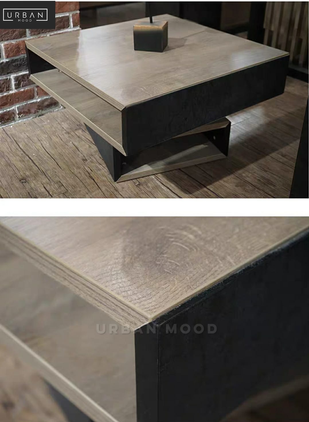 CORNER Industrial Swivel Coffee Table