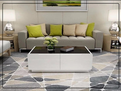 DELANEY Modern Piano Tempered Glass Coffee Table