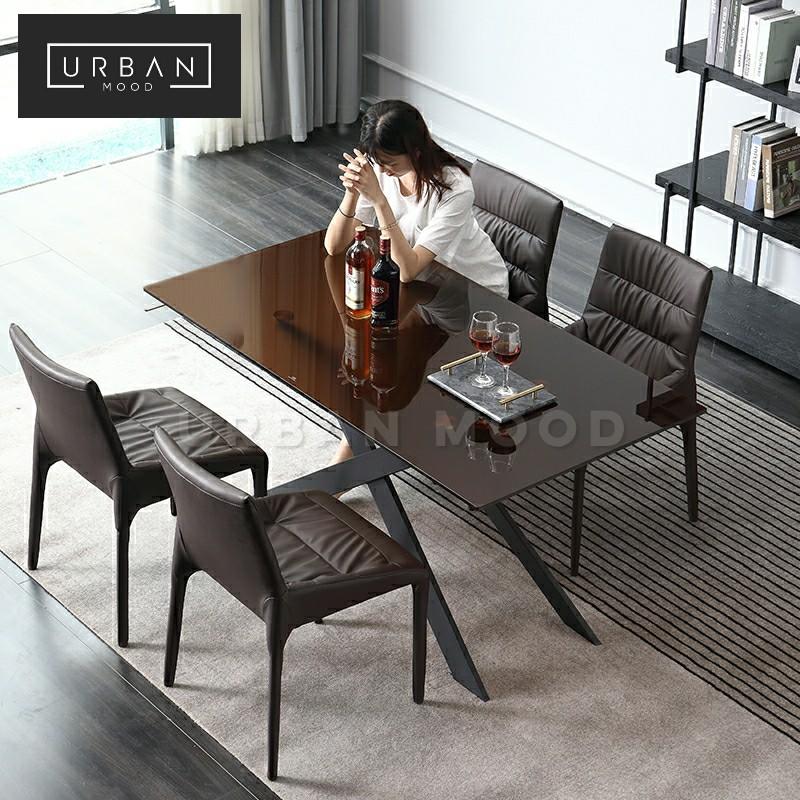 DEMIST Modern Glass Dining Table