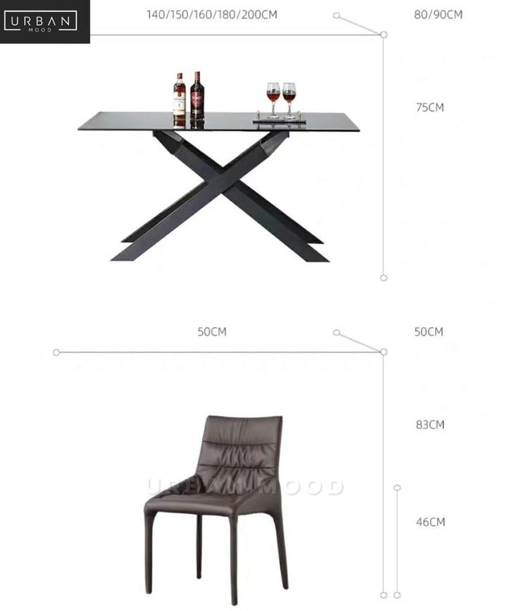 DEMIST Modern Glass Dining Table