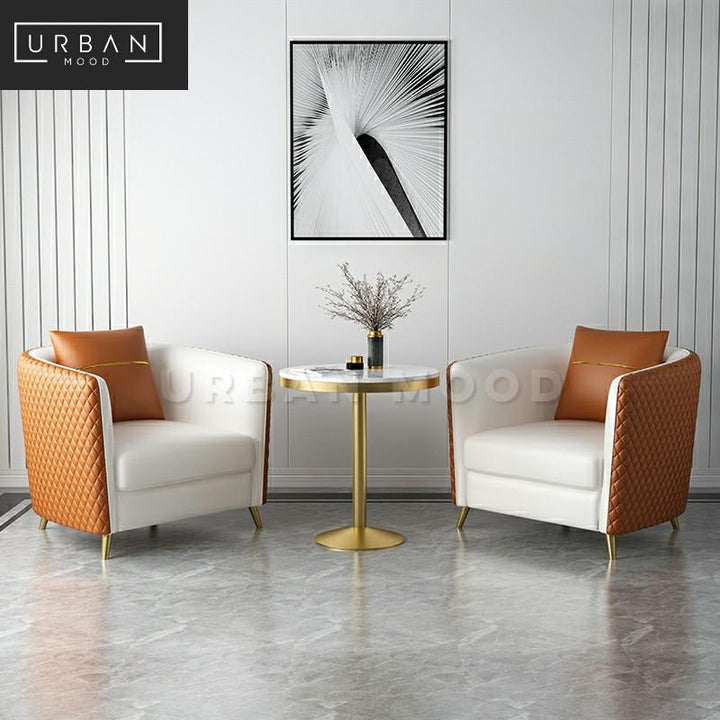 DESILVA Modern Faux Leather Armchair