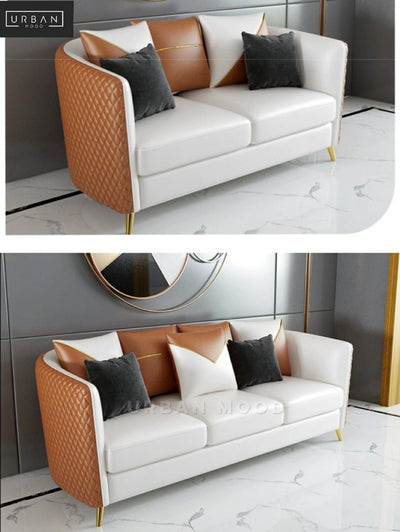DESILVA Modern Faux Leather Armchair