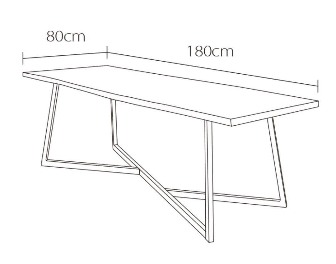 DEWOOD Contemporary Pine Wood Conference Dining Table