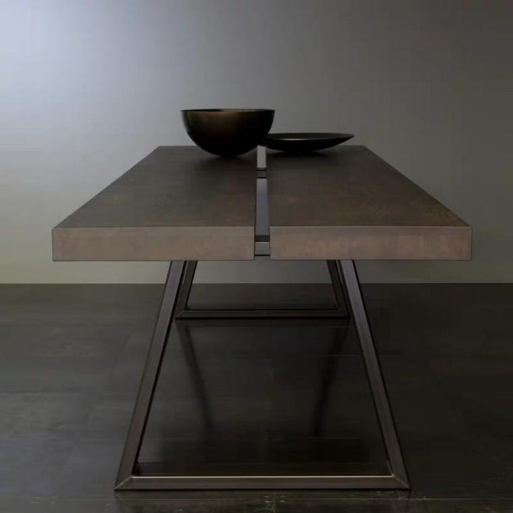 DOME Industrial Solid Wood Dining Table