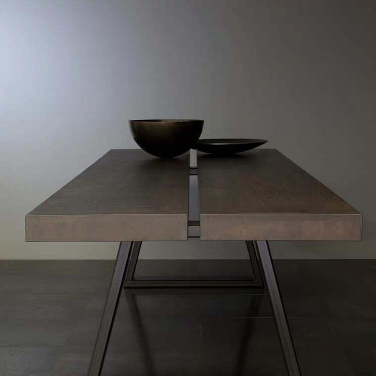 DOME Industrial Solid Wood Dining Table