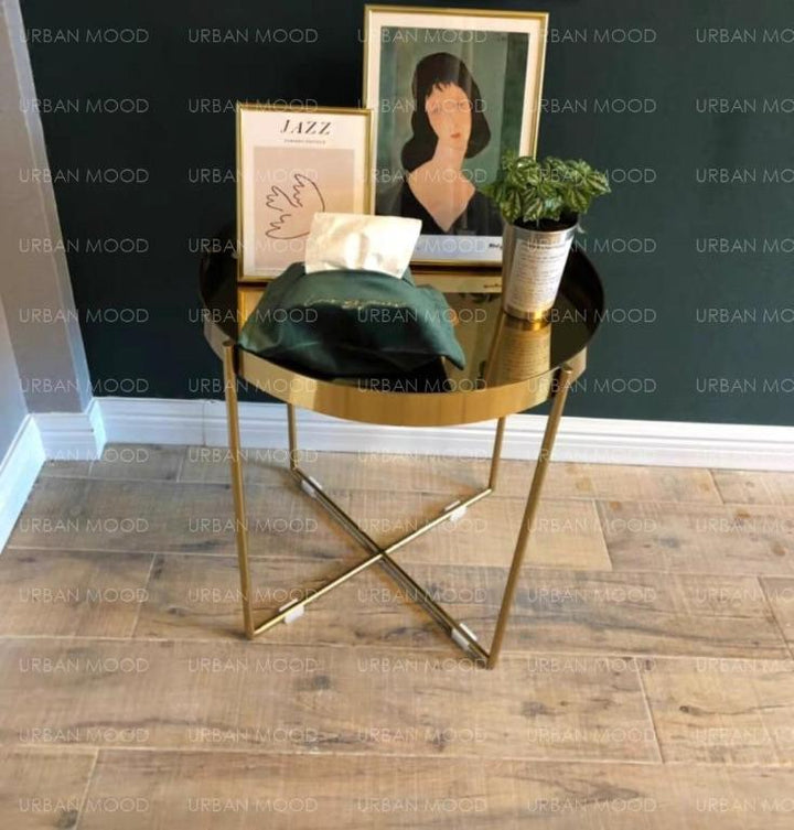 DORIS Chrome Gold Side Table