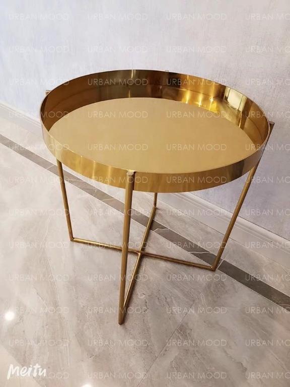 DORIS Chrome Gold Side Table