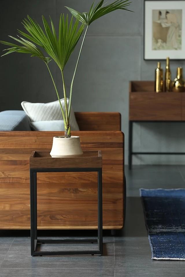 DRAKE Rustic Dark Walnut Side Table