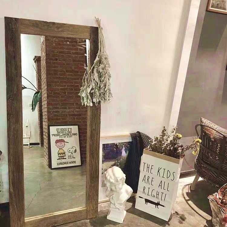 DREE Rustic Solid Wood Standing Mirror