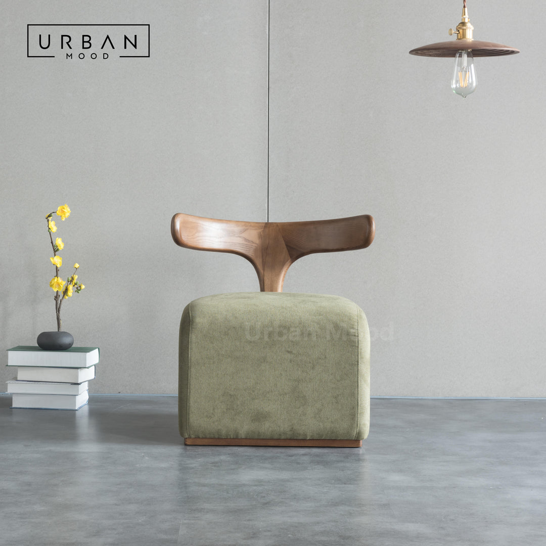 Premium | CUBO Solid Wood Fabric Stool