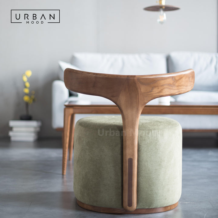 Premium | CUBO Solid Wood Fabric Stool