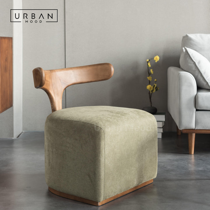 Premium | CUBO Solid Wood Fabric Stool