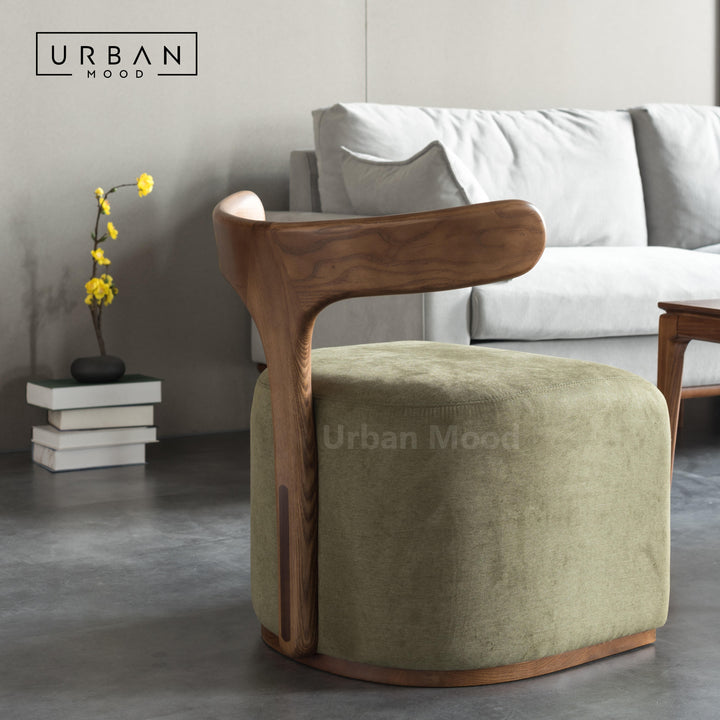 Premium | CUBO Solid Wood Fabric Stool