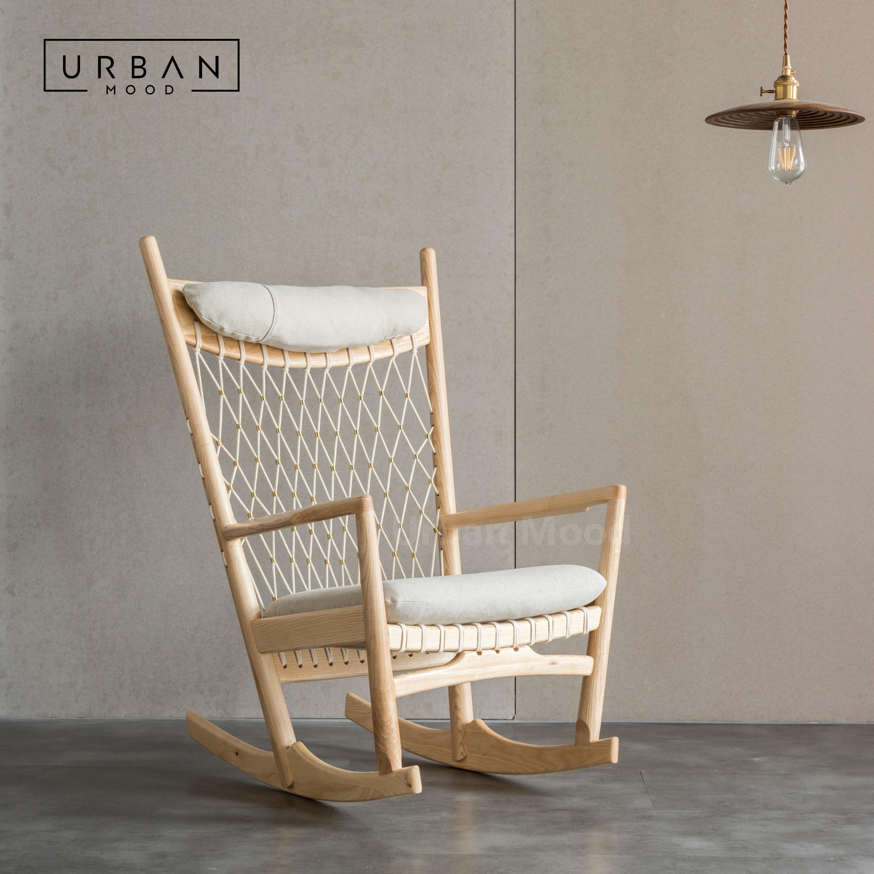 Premium | FALFORD Solid Wood Fabric Rocking Chair – Urban Mood
