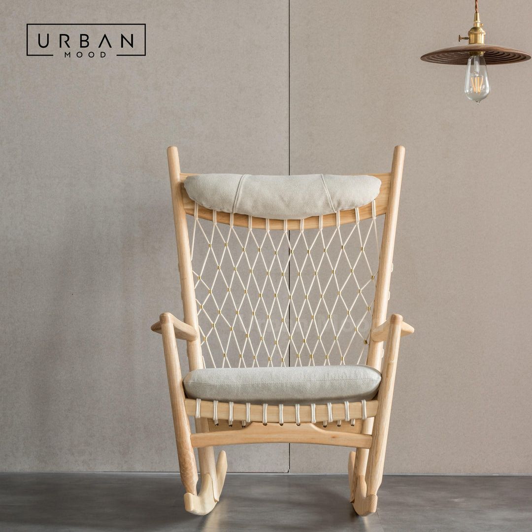 Premium | FALFORD Solid Wood Fabric Rocking Chair