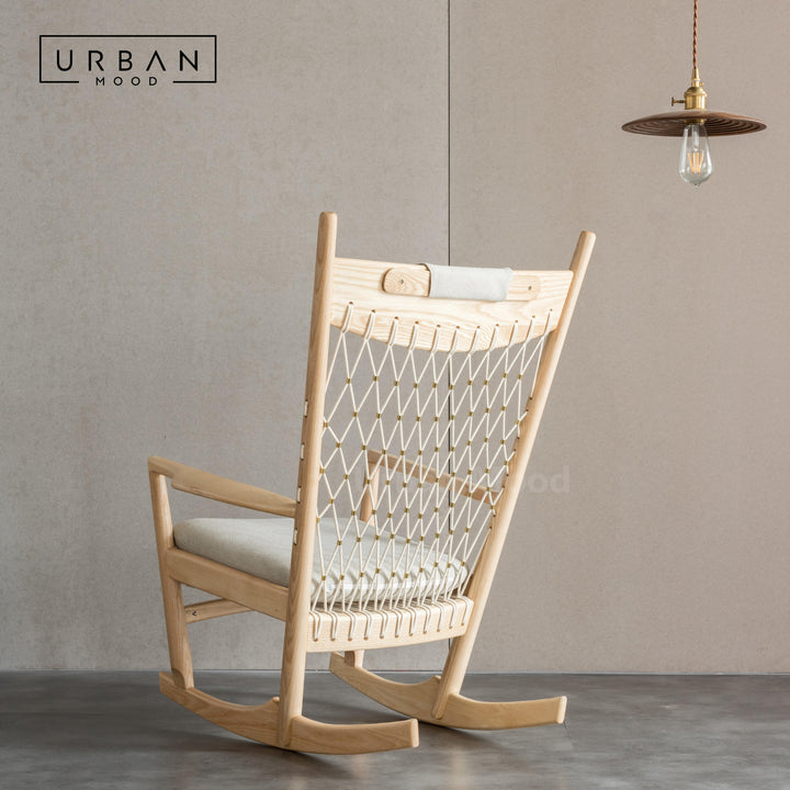 Premium | FALFORD Solid Wood Fabric Rocking Chair