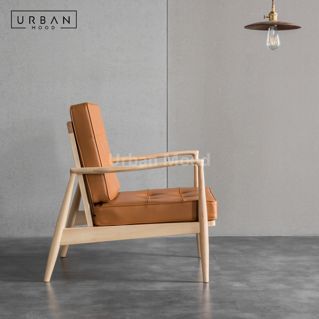 Premium | LUXEM Solid Wood Leather Chair and Sofa