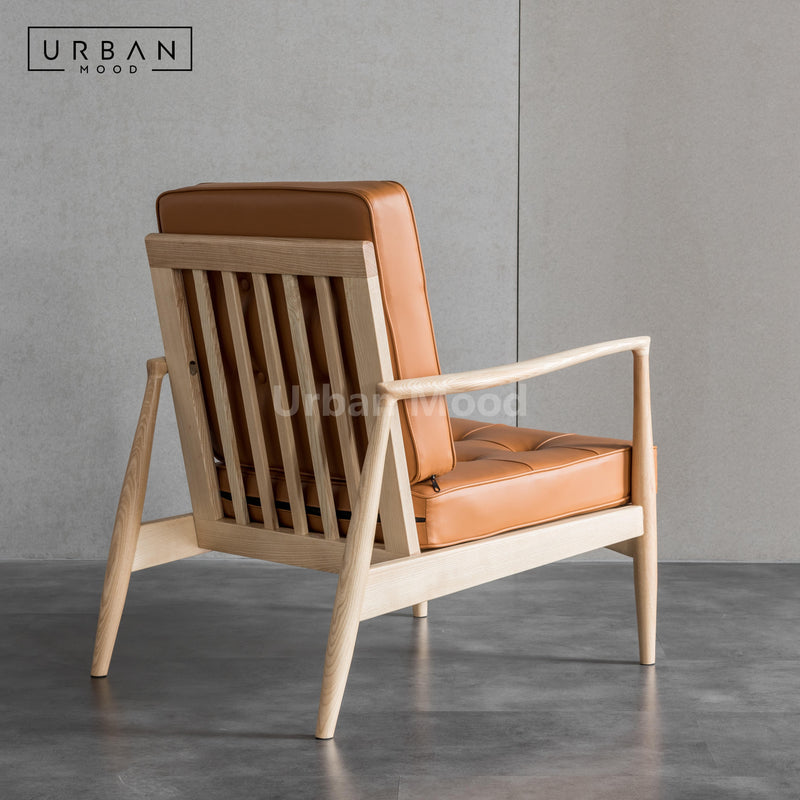 Premium | LUXEM Solid Wood Leather Chair and Sofa