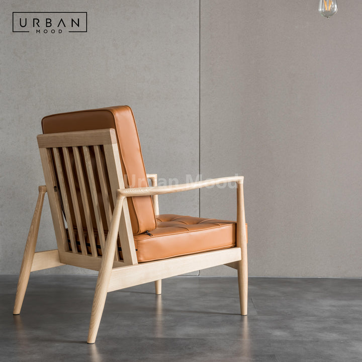 Premium | LUXEM Solid Wood Leather Chair and Sofa