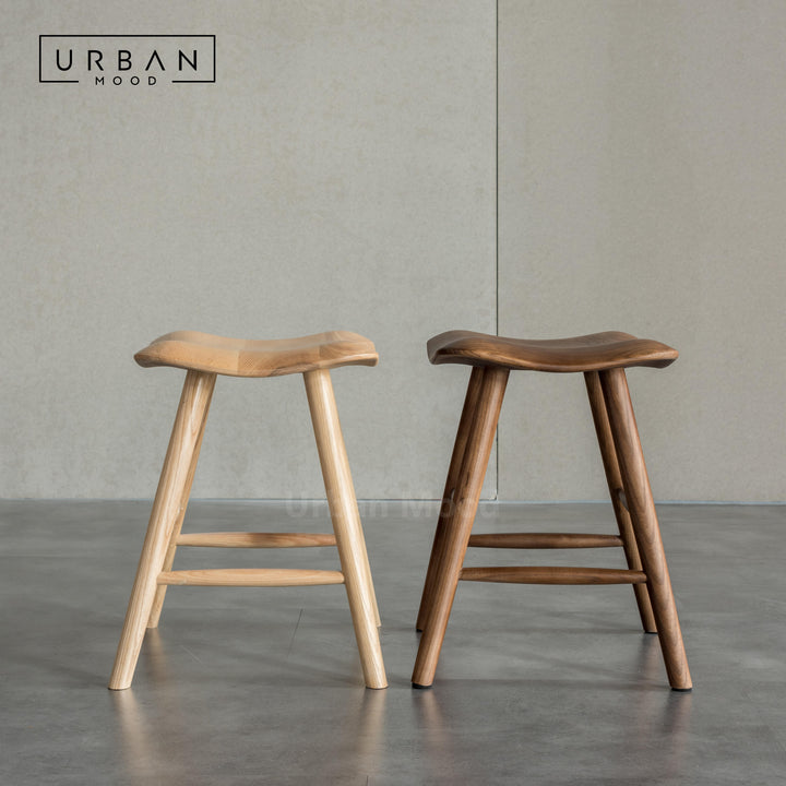 Premium | TRAPEZE Solid Wood Stool