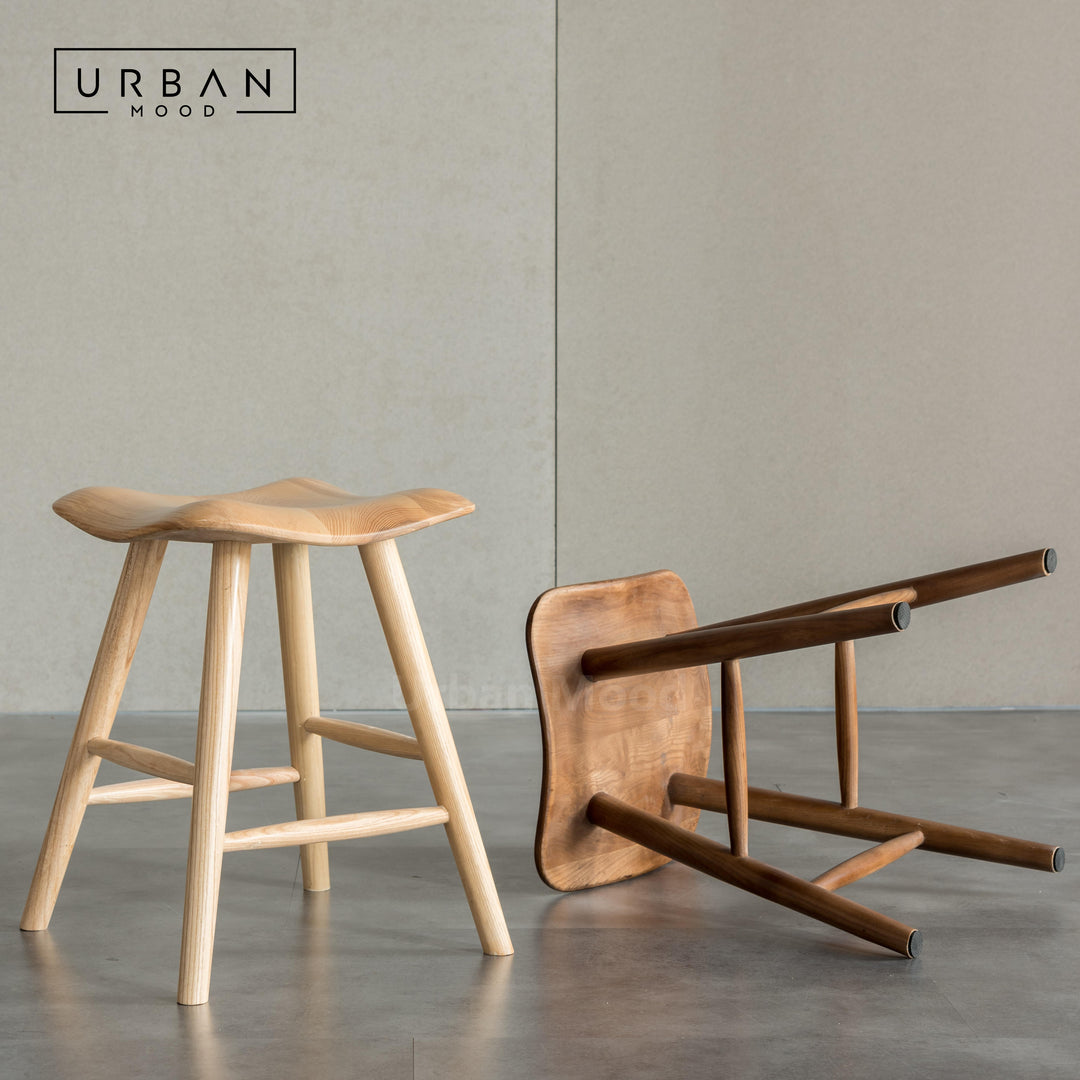 Premium | TRAPEZE Solid Wood Stool