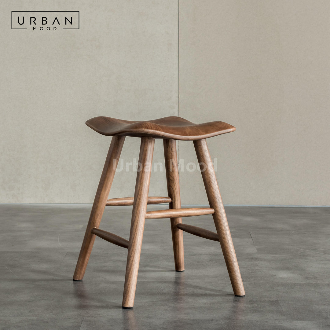 Premium | TRAPEZE Solid Wood Stool