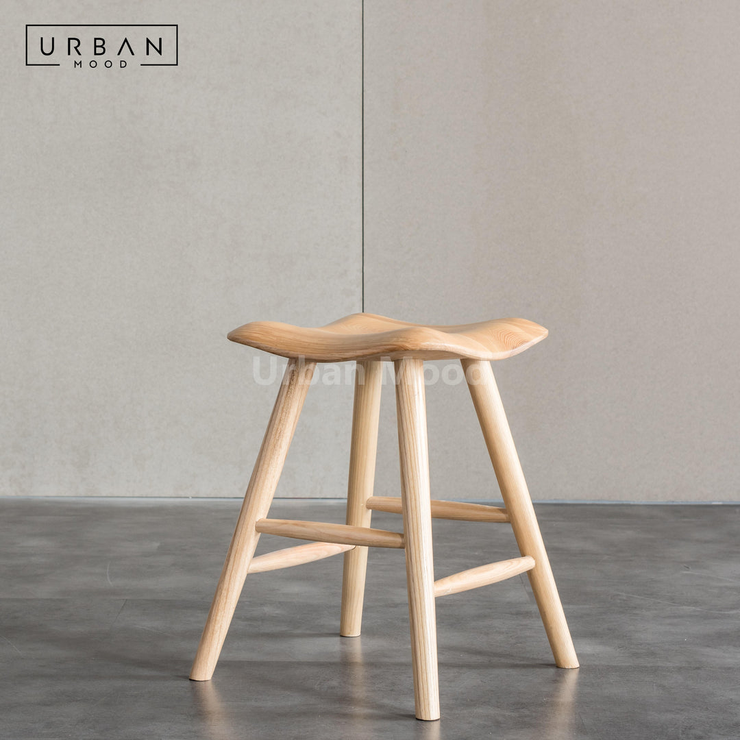 Premium | TRAPEZE Solid Wood Stool