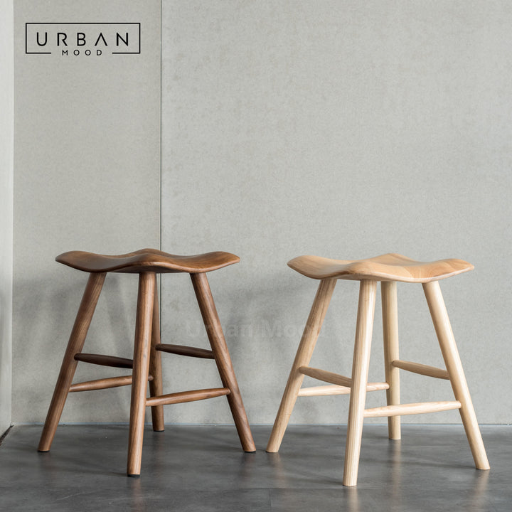 Premium | TRAPEZE Solid Wood Stool