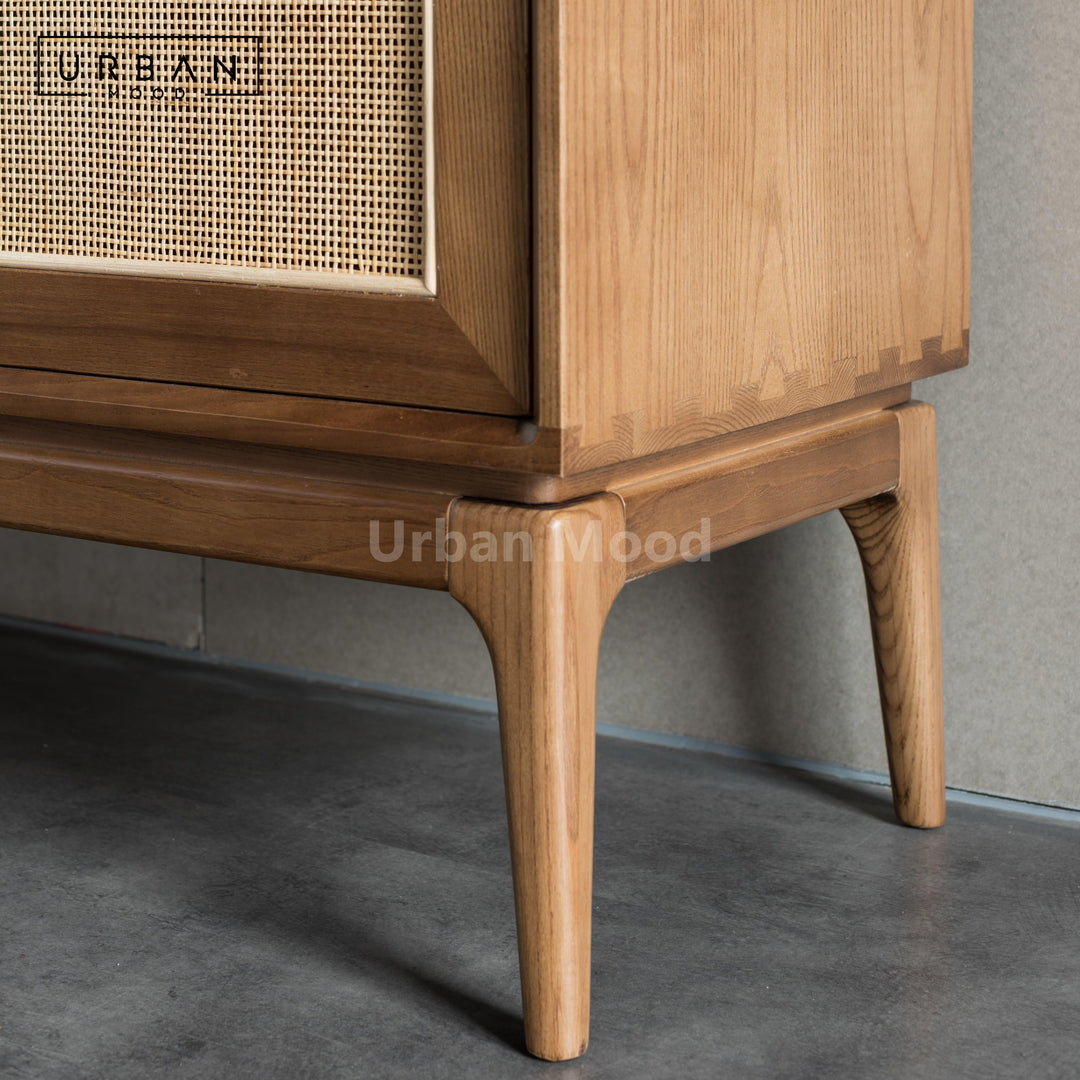 Premium | MANUEL Solid Wood Rattan Sideboard