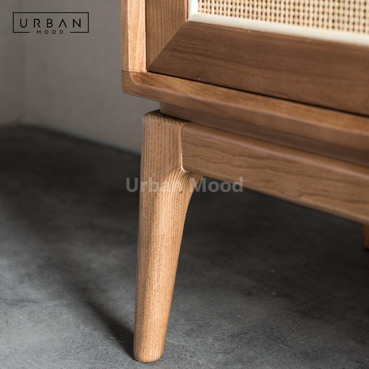 Premium | MANUEL Solid Wood Rattan Sideboard