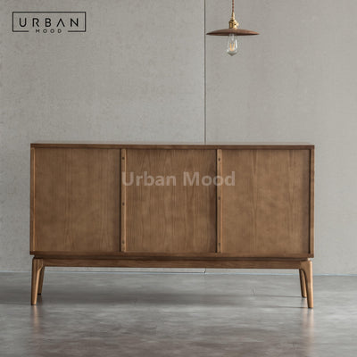 Premium | MANUEL Solid Wood Rattan Sideboard