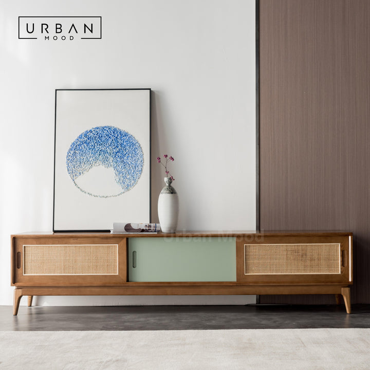 Premium | CHESHIRE Solid Wood Rattan TV Console