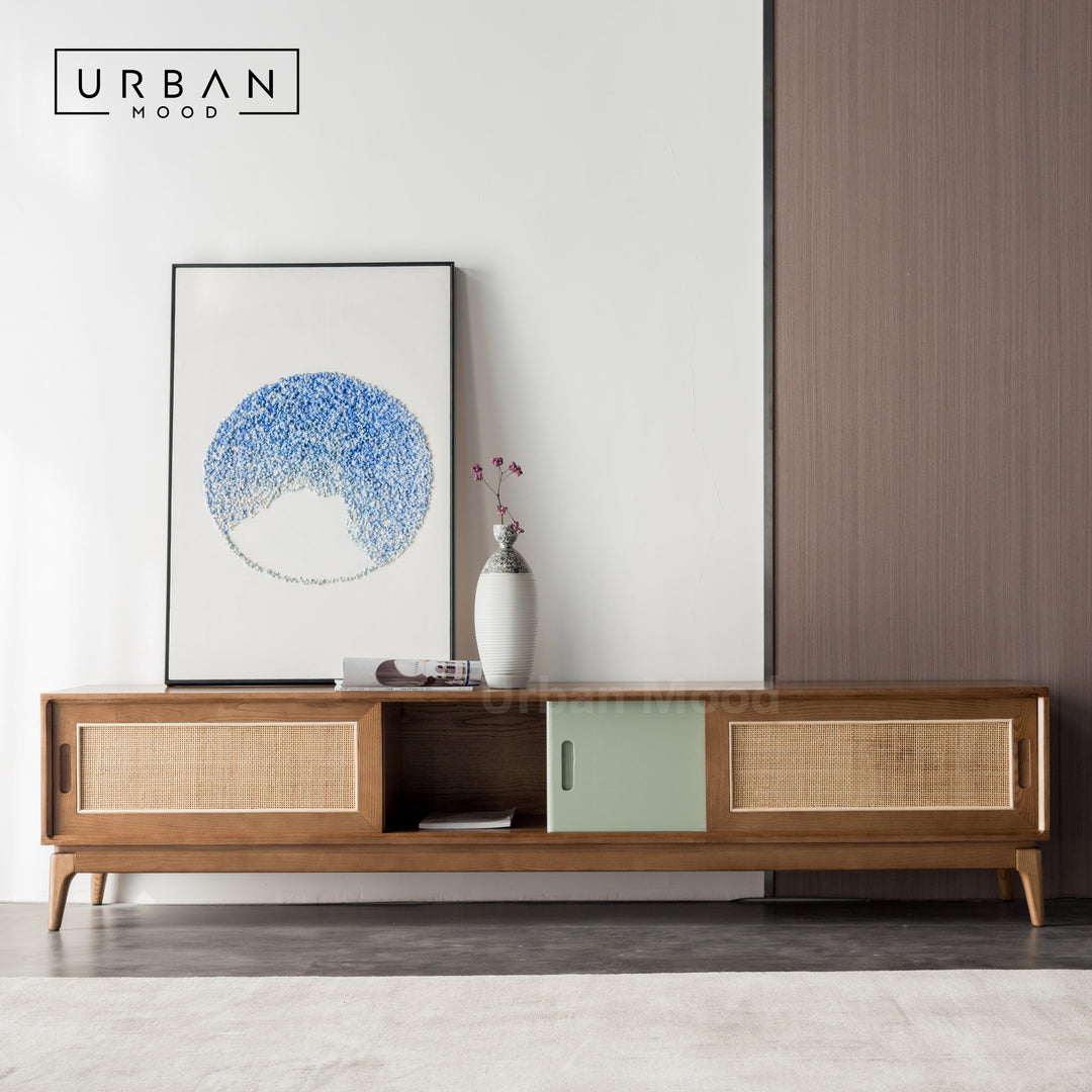 Premium | CHESHIRE Solid Wood Rattan TV Console