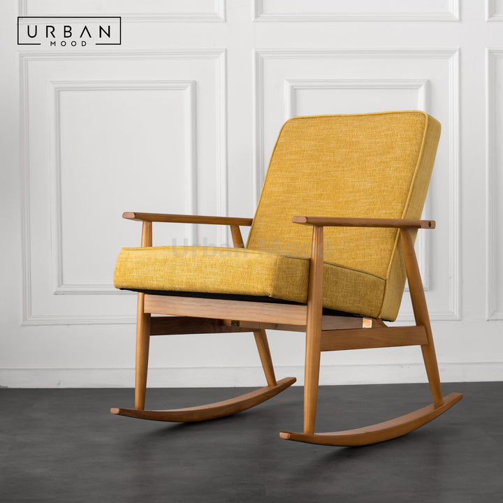 Premium | LOHAS Solid Wood Fabric Rocking Chair