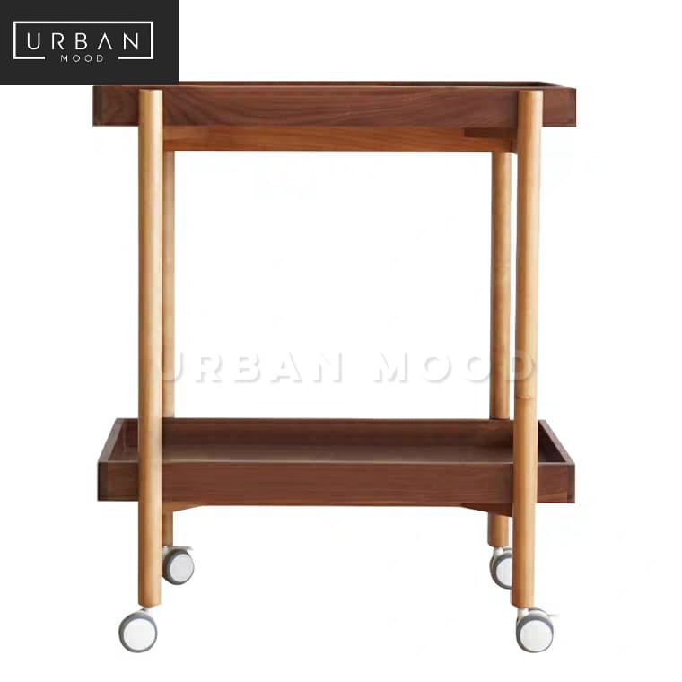 DIME Rustic Cherrywood Bar Cart