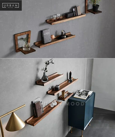 DOCK Modern Black Walnut Display Shelf
