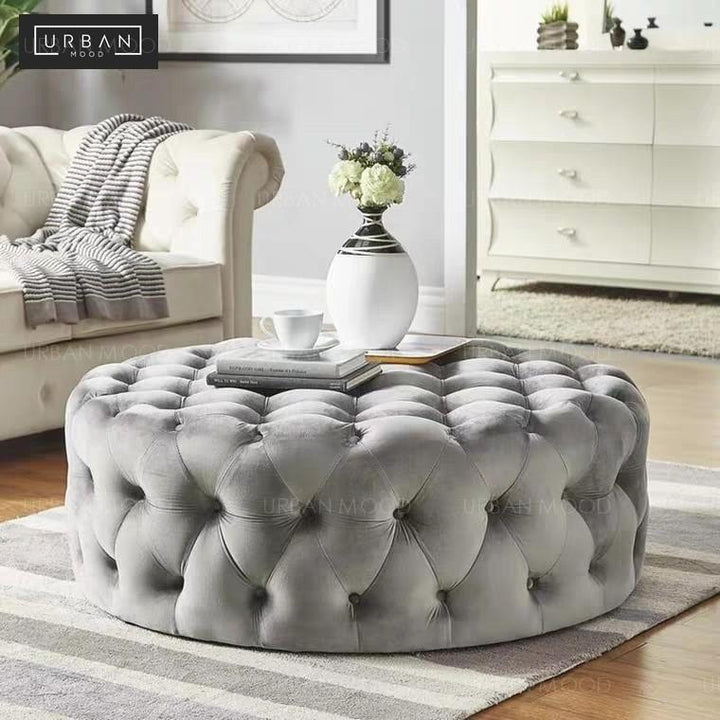 EDNA Victorian Tufted Velvet Ottoman