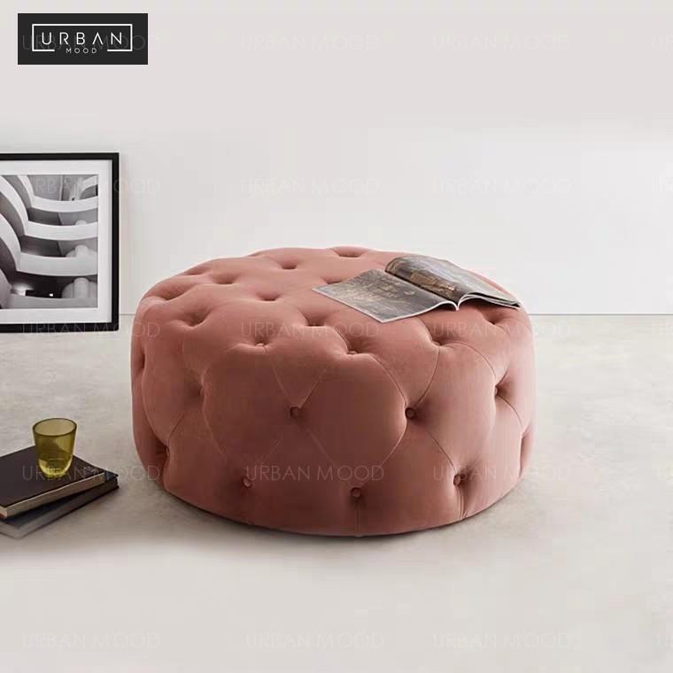 EDNA Victorian Tufted Velvet Ottoman