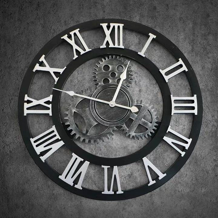 EISEN Modern Industrial Large Gears Wall Clock